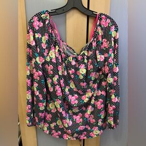 Betsey Johnson floral print blouse Size Large